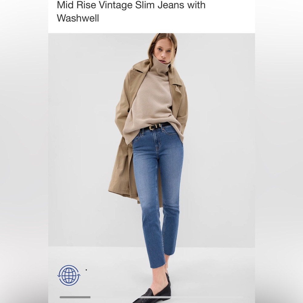 NWT Gap Mid Rise Vintage Slim Straight Jeans